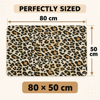 Absorbent Bathroom Mat Leopard Print Quick Dry Bath Mat (1 Pc 50x80 Cm)