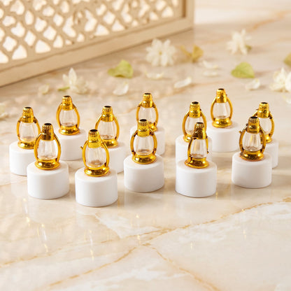 Golden Lantern Led Decorative Candle Lamps For Home And Diwali Decor (12 Pc Set)