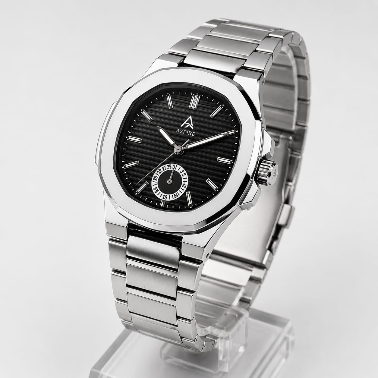 Premium Stainless Steel Watch (Available in Black & White Dial)