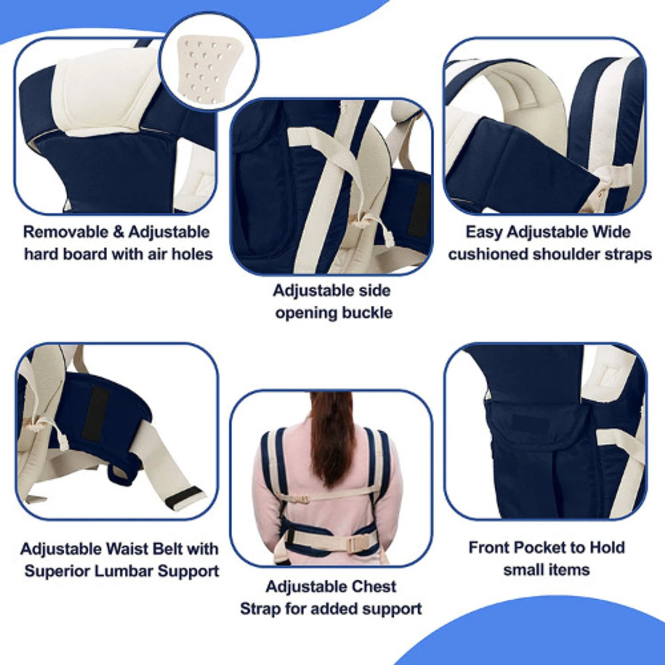 LEDM Kids Baby Carrier Bag in 4i-in-1 Ergonomic Adjustable Sling Kangaroo Design for Infant Child and Mother Travel