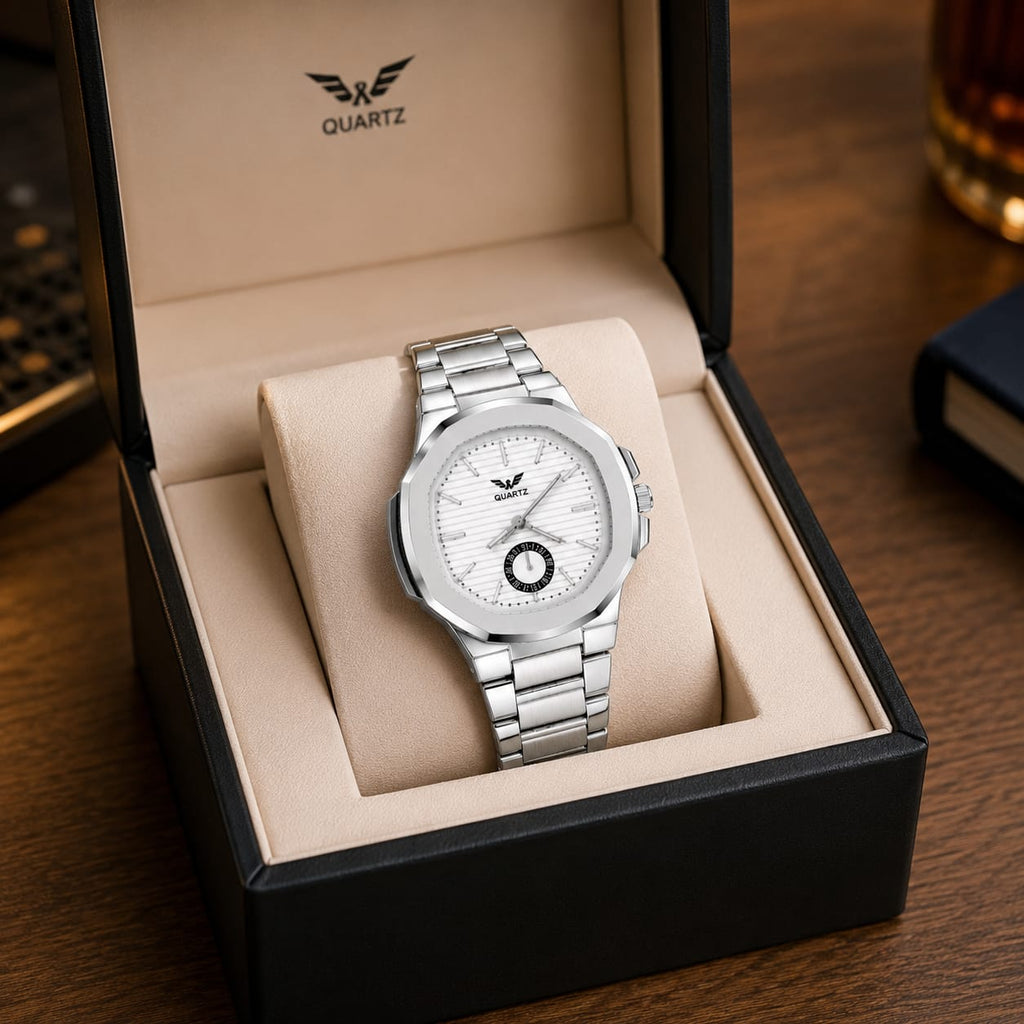 Premium Stainless Steel Watch (Available in Black & White Dial)