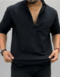 Men's Premium Black Casual Shirt | Stretch Fabric | Full Sleeve