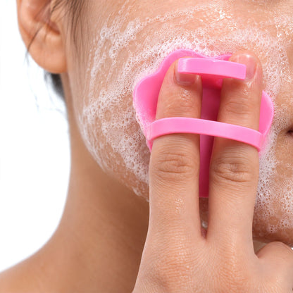 Silicone Face Scrubber Paw Shape Finger Facial Cleansing Brush (1 Pc)