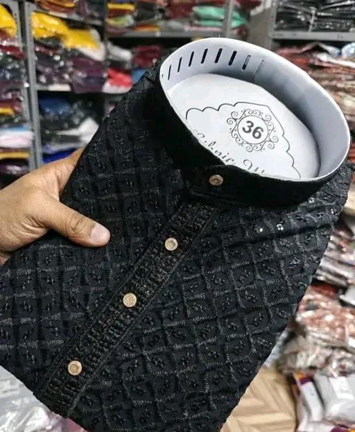 PREMIUM QUALITY LUCKNAWI CHIKANKARI KURTA FOR MEN