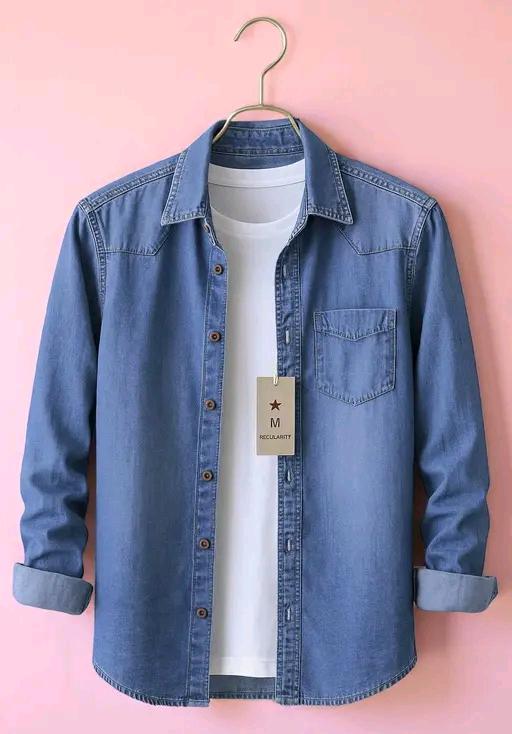 Denim Silky washed plain shirts