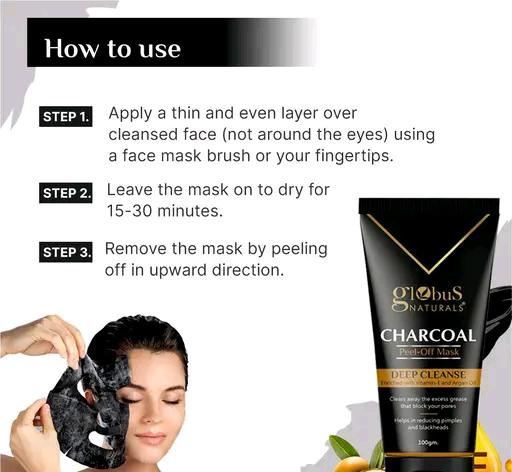 Globus Naturals Activated Charcoal Peel Mask For Women