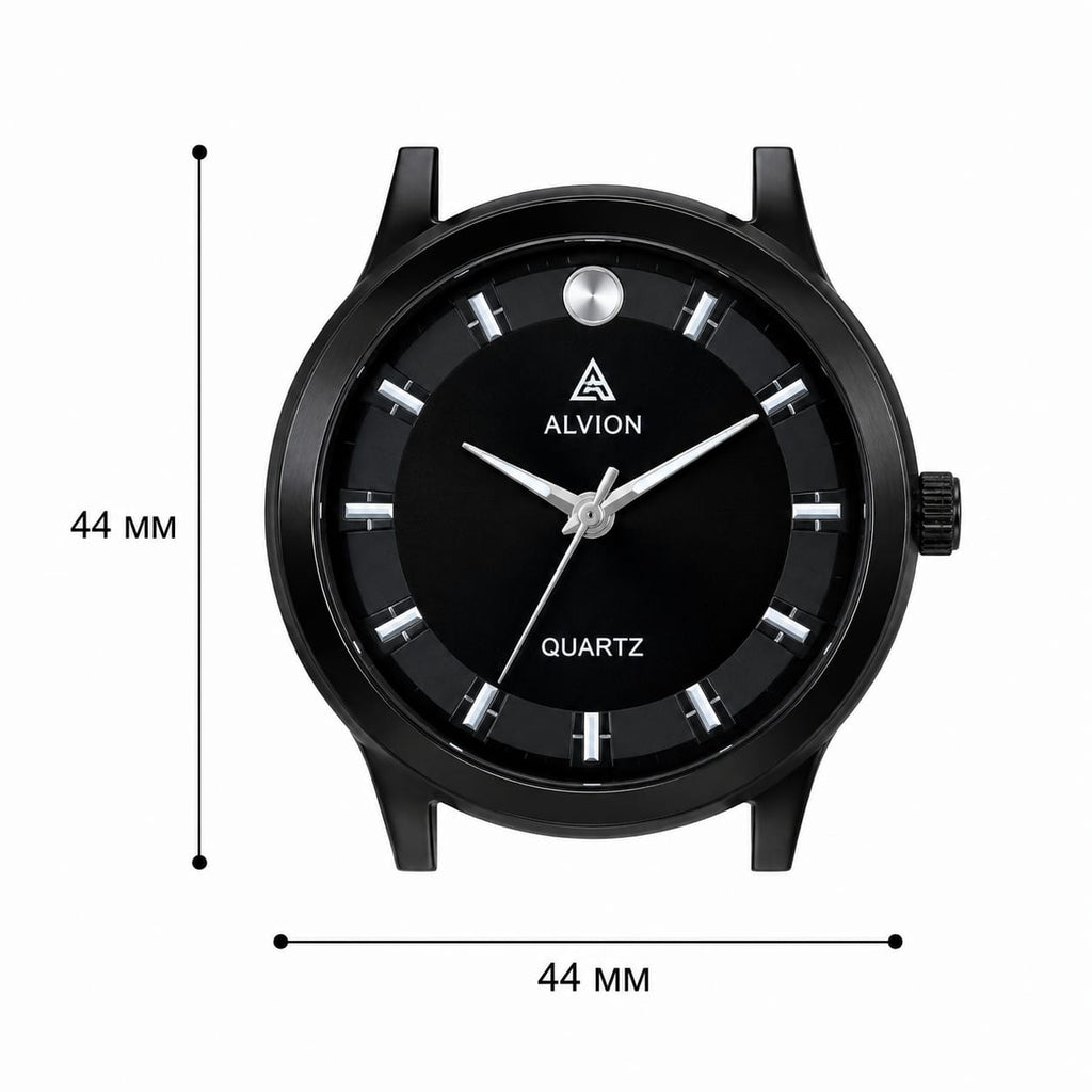 Minimalist Men's Analog Quartz Watch with Soft Silicone Strap | 44mm Dial | Brown