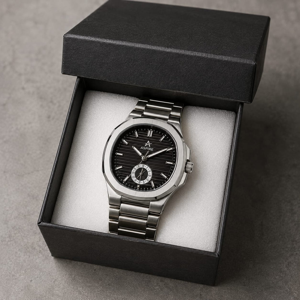 Premium Stainless Steel Watch (Available in Black & White Dial)