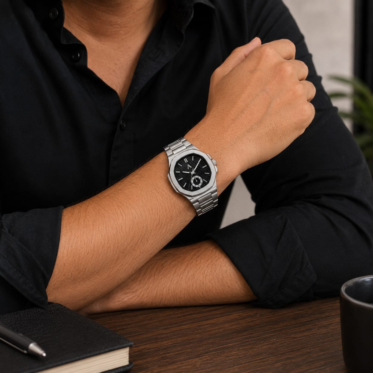Premium Stainless Steel Watch (Available in Black & White Dial)