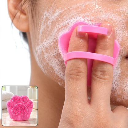 Silicone Face Scrubber Paw Shape Finger Facial Cleansing Brush (1 Pc)